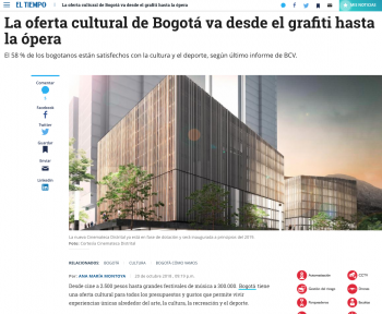 La oferta cultural de Bogotá va desde el grafiti hasta la ópera