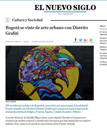 Bogotá se viste de arte urbano con Distrito Grafiti